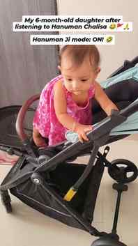 My 6-month-old daughter after listening to Hanuman Chalisa �
