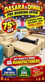 Dasara & Diwali Sale 🔥 Up to 75% OFF Furniture | Bajaj EMI