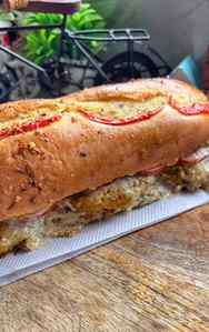 Crispy, Creamy & Absolutely Loaded!💙🥖
#sandwich # #bread
