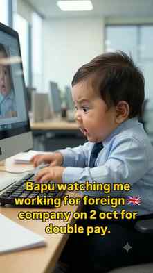 Bapu watching me.

#viralreels 
#viralvideos 
#babylove 
#ai