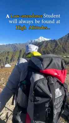 Attendance kam hai per altitude high hai.. 🗻🍃🔱..
.
.
.