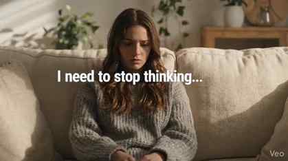 “Overthinking feels like this…
and it never really stops.
Be