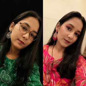 Before makeup and after makeup......
Makeup only to enhance 