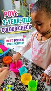 Watching her sort each colour stone into the matching bowl a