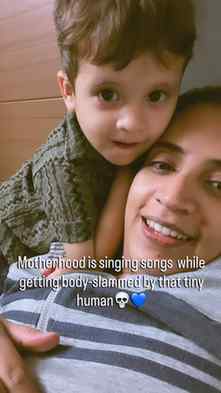 Trying to create a wholesome mom-son moment💚
Meanwhile my t