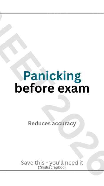NEET isn’t about knowing everything…
it’s about staying calm