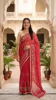 Karva Chauth ke liye perfect Red Saree finally mil gayi ❤️✨