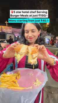 🚨5 star quality burger meal at just ₹150/- !!!!
( Meal incl