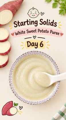 Day 6 🤍 Sweet Potato Puree 🥄👶✨

#StartingSolids #SweetPot