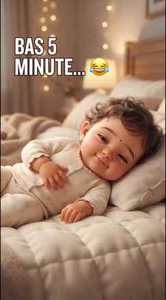 Mumma: “Bas 5 minute mein aayi…” 😂 Meanwhile baby: 😴😂❤️
M