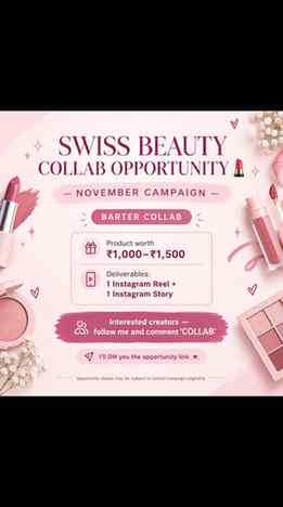 💄✨ SWISS BEAUTY COLLAB OPPORTUNITY! 🎀
Hey, creators! 💗 I
