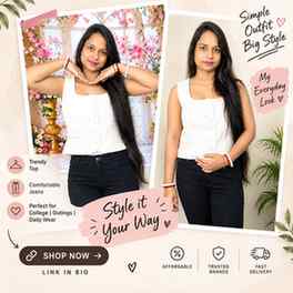 Simple outfit but big style 😍😍 
Comment for product link..