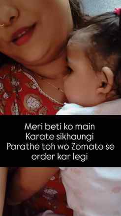Meri beti ko main Karate sikhaungi 🥋😂
Parathe toh wo Zomat