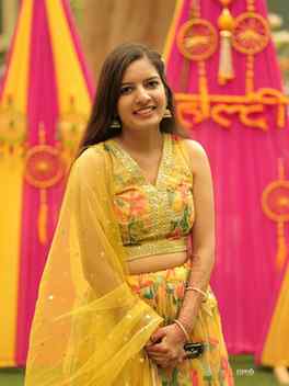 Golden hour glow with a happy smile. 💛✨

#haldi #yellow #ha