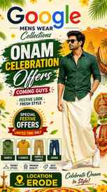 Google Men’s Wear – Erode
🎉 Coming Soon – Onam Festival Of
