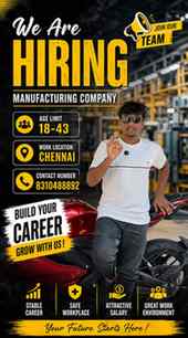URGENT HIRING -MANUFACTURING
COMPANY PVT. LTD.
Immediate Jo