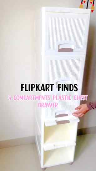 5 Compartments Plastic Chest of Drawer (White)
Comment for L