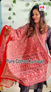 Festive elegance at its best! 💜✨ Pure Cotton Kurtaset Loved