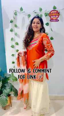 Festive vibes ke liye yeh gorgeous orange sharara set hai ek