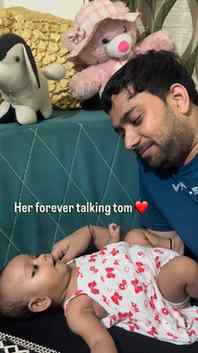Dad by title, Talking tom by duty 🧿❤️
#babygirl #newborn #