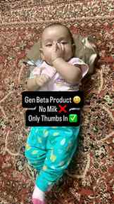 Baby on bhook hartal. Milk pina band bas thumbs in 🧿😍

#ne