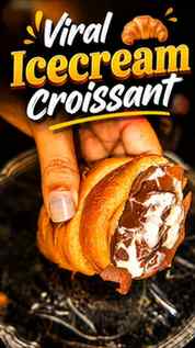 Crispy Croissant + Creamy Ice Cream = Heaven! 😍🍦🥐
Crispy,