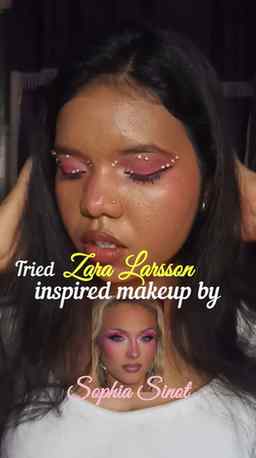 Tried @zaralarsson makeup look by @sophiasinot 💗💗 
#rhines