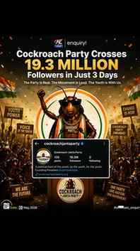 Cockroach party 19.3million followers