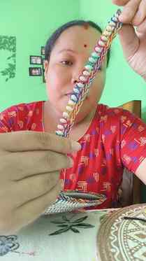 Super quality multicolour moti work lace bundle for blouse,g