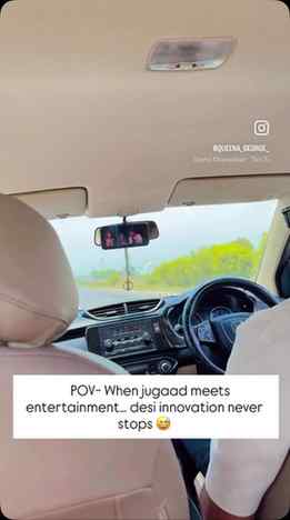 .	“India’s Got Latent… even on road trips 😂🚗 #JugaadLevel1