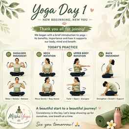 🧘♀️ Day 1 of our yoga journey is complete! 🌿✨
Today, we