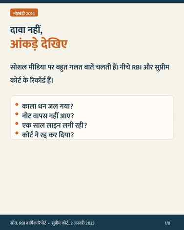 नोटबंदी पर शोर बहुत है, आंकड़े कम हैं।
RBI की गिनती के मुताब