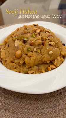 Sooji halwa, but with a little twist! 🤎✨

That rich, carame