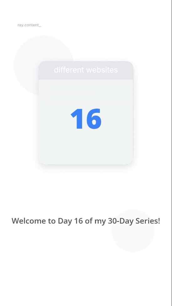 Use this secret website 🤫

Day 16 of 30 day 30 different we
