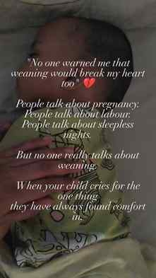 I thought weaning would be difficult for my child.
I didn't