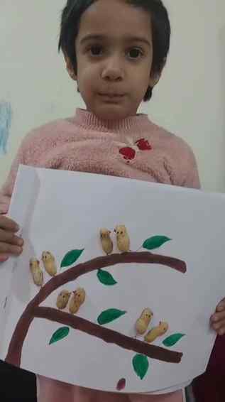 Let's make 'birds on tree' with Peanut shells- a winter acti