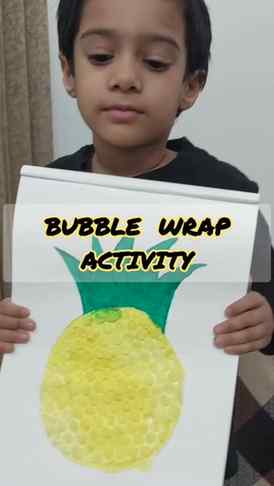 Let's make Pineapple 🍍  with bubble wrap.
.
.
.
.
Benefits 
