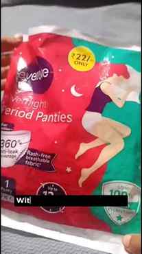 1 Period Panty = 3 Pads. Gives 12 hours protection. 360° Ant