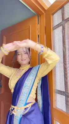 Draped in tradition, glowing with devotion. ❤️✨ Ganpati Bapp