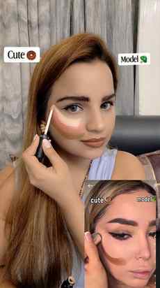 Lifting face with makeup Cute🍩 Vs Model 🥦 Which side do yo