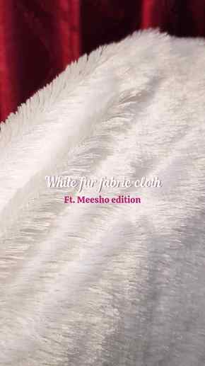 White fur fabric cloth for photoshoot, soft toys making, art
