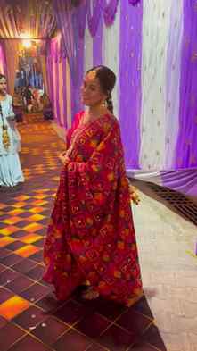 Golden lights, loud dhol beats, twirling in traditional outf