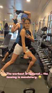 A workout with my husband is never just about lifting weight