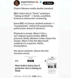 एक ही लोकतंत्र, लेकिन दो अलग-अलग नैरेटिव! 🇮🇳

भारत में Gen