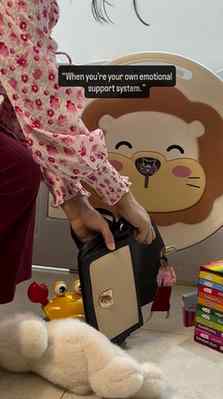 “When you’re your own emotional support system.”
#momlife #