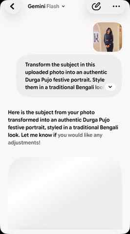 Amar Pujo look, but make it Gemini. ✨ Had to see what the hy