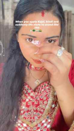 Karwa Chauth look as the eklauti bahu in the house 😂❤️

#Ka