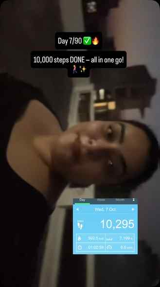 Day 7/90 ✅🔥

10,000 steps DONE — all in one go! 🚶‍♀️✨
No b