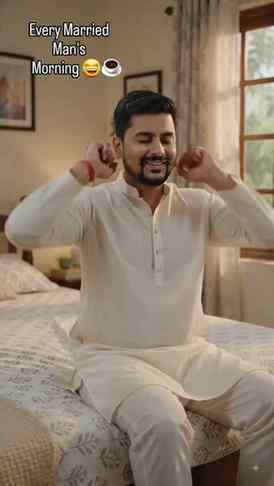 "Shaadi ke baad morning expectations vs reality! 😂 Agar rel