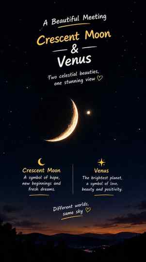 The image appears to show a close conjunction between a thin